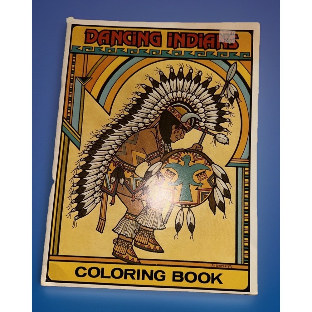 Vintage 1976 Dancing Indians Coloring Book-32 Pages-MC Creations Pub. Never Used